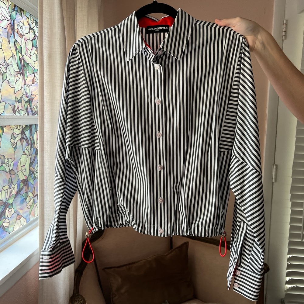 Karl Lagerfeld Monochrome Striped Jacket